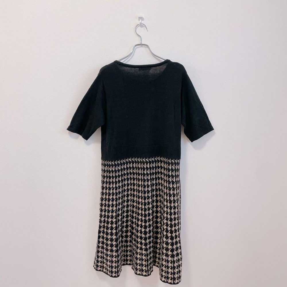 [BKMS] Short Sleeve Knitted Long Dress Houndstoot… - image 7