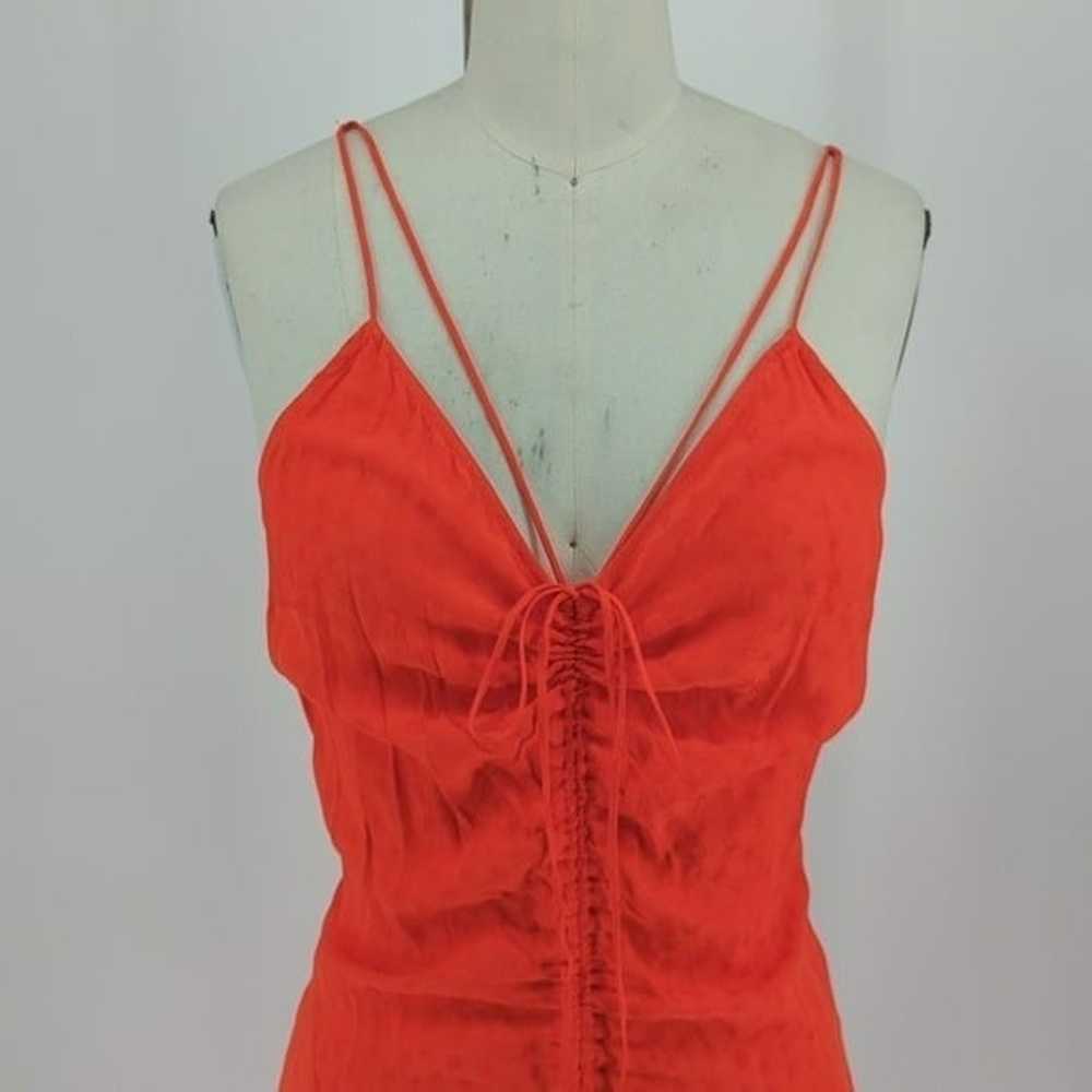 Topshop Star Print Ruched Dress Orange 6 bohemian… - image 3