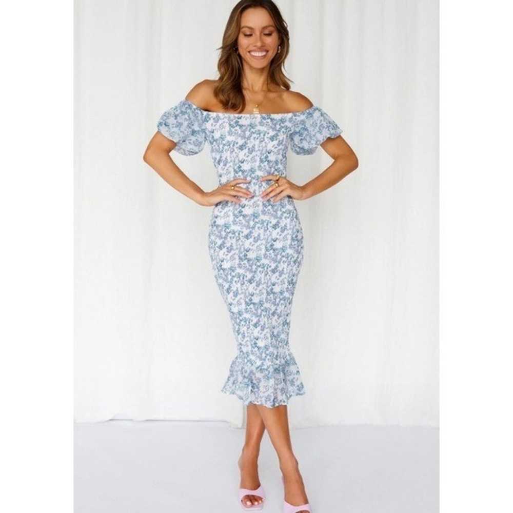 Hello Molly Blessings Blue Floral Midi Dress Size… - image 8