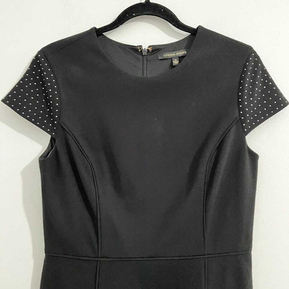 Cynthia Steffe Black Pencil Dress Size 12 Embelli… - image 2