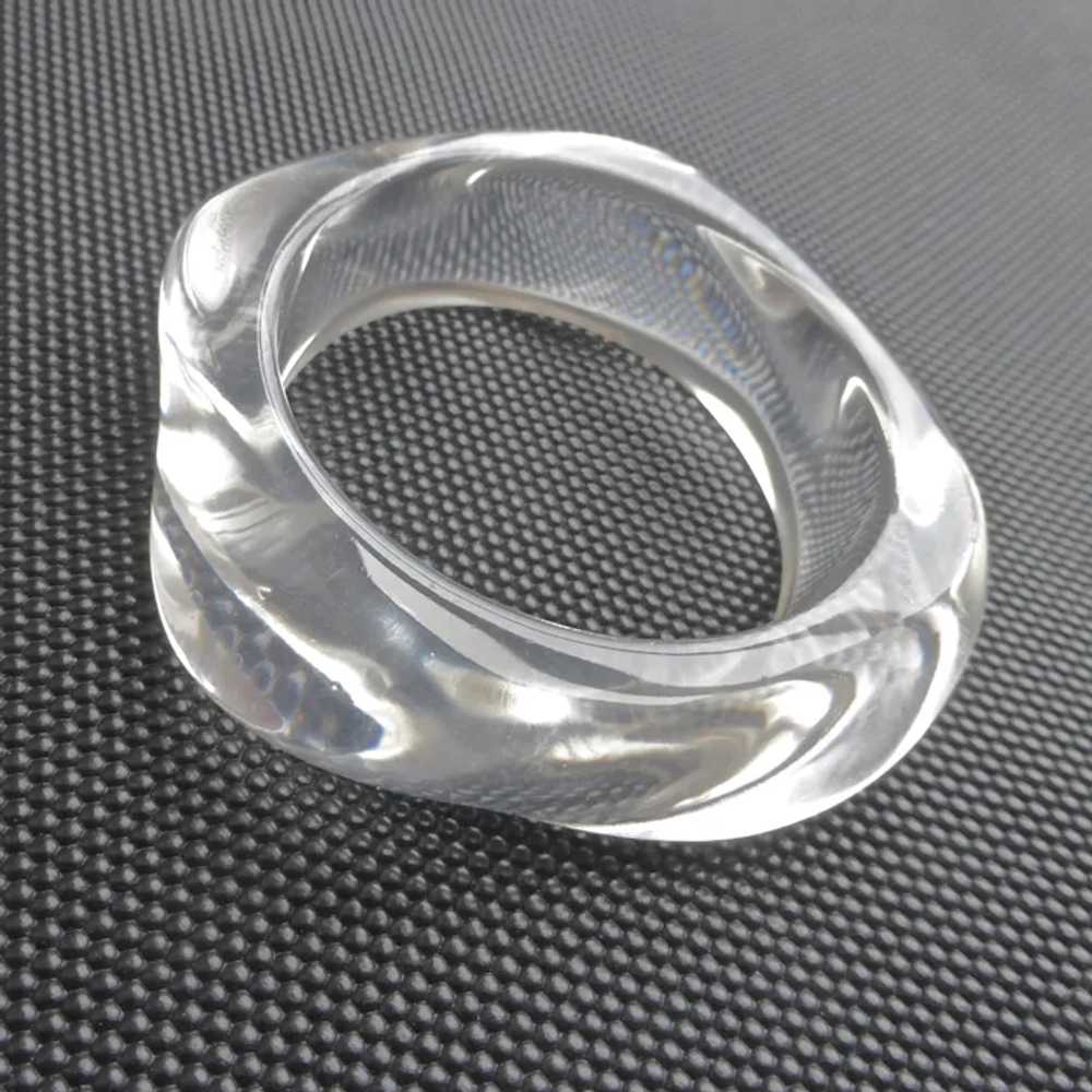 Vintage Clear Lucite Bangle Bracelet for Small Wr… - image 2