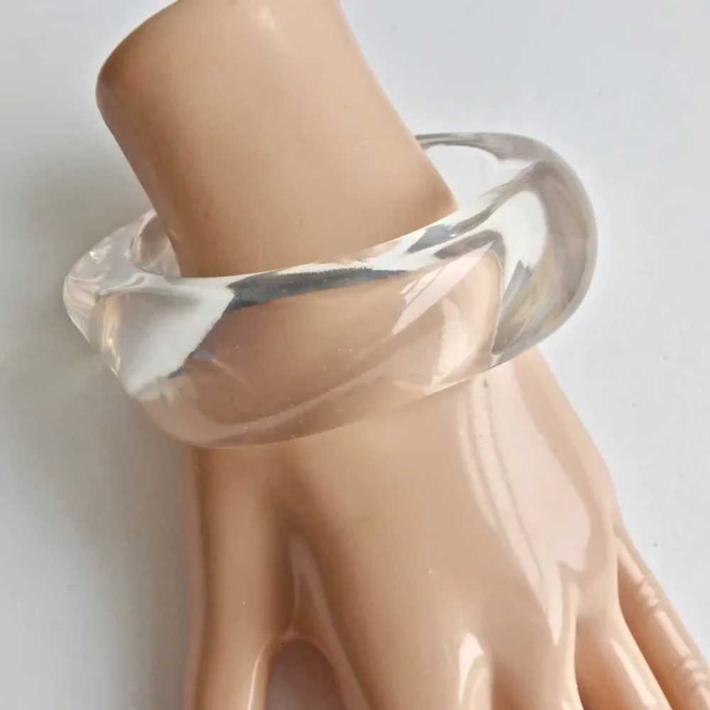 Vintage Clear Lucite Bangle Bracelet for Small Wr… - image 6