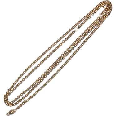 14k Fine Quality Oval Link 24.5" Gold Chain - image 1