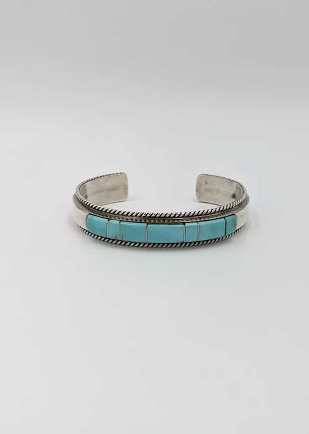 Zuni Native American Turquoise Sterling Silver In… - image 10