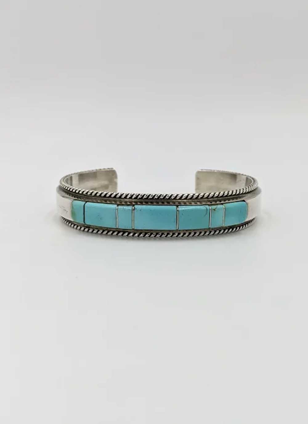 Zuni Native American Turquoise Sterling Silver In… - image 2