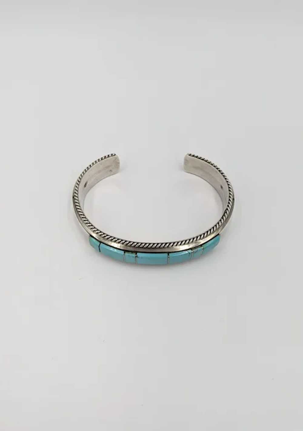 Zuni Native American Turquoise Sterling Silver In… - image 6