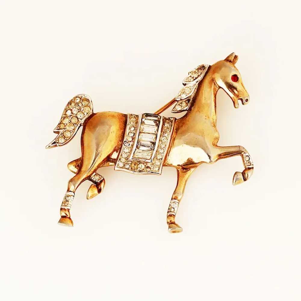 1940s Trifari Prancing Horse Brooch by Alfred Phi… - image 2