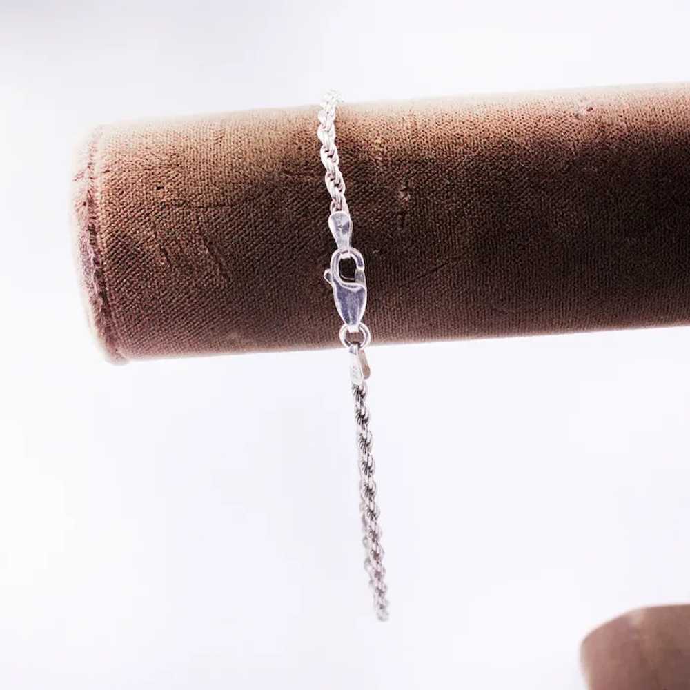 A Z Italian 925 Sterling Silver Braided Rope Chai… - image 3