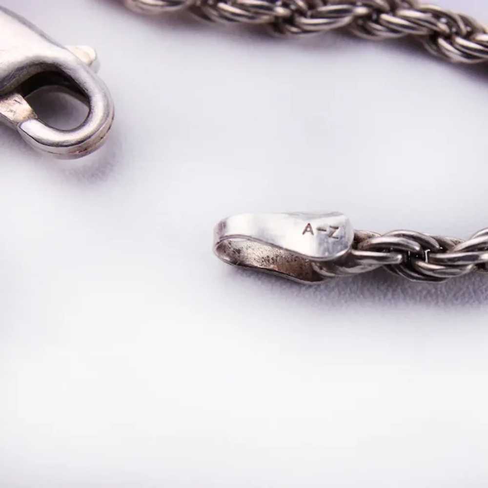 A Z Italian 925 Sterling Silver Braided Rope Chai… - image 5