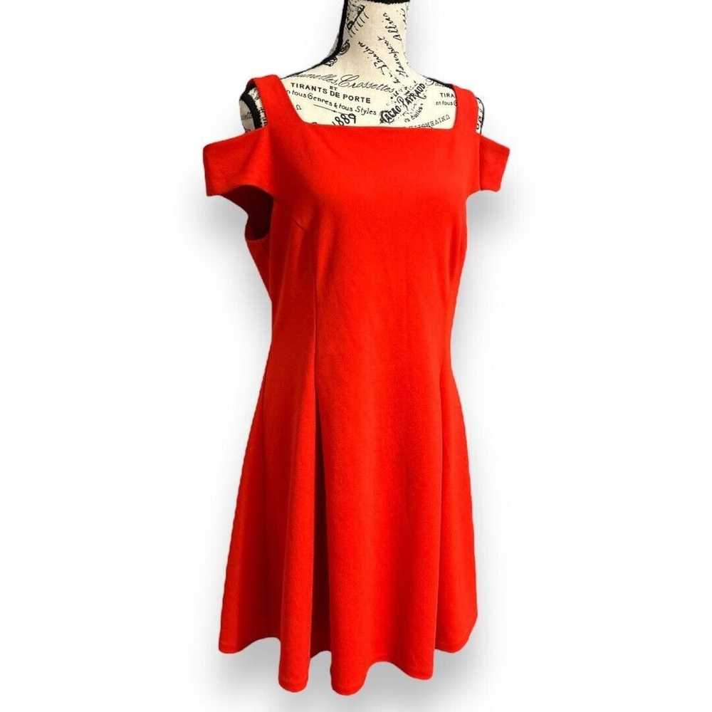 Vince Camuto Red Cold Shoulder A-Line Dress Size … - image 2