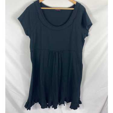 Fresh Produce Scoop Neck Ruffle Bottom Black Dres… - image 1