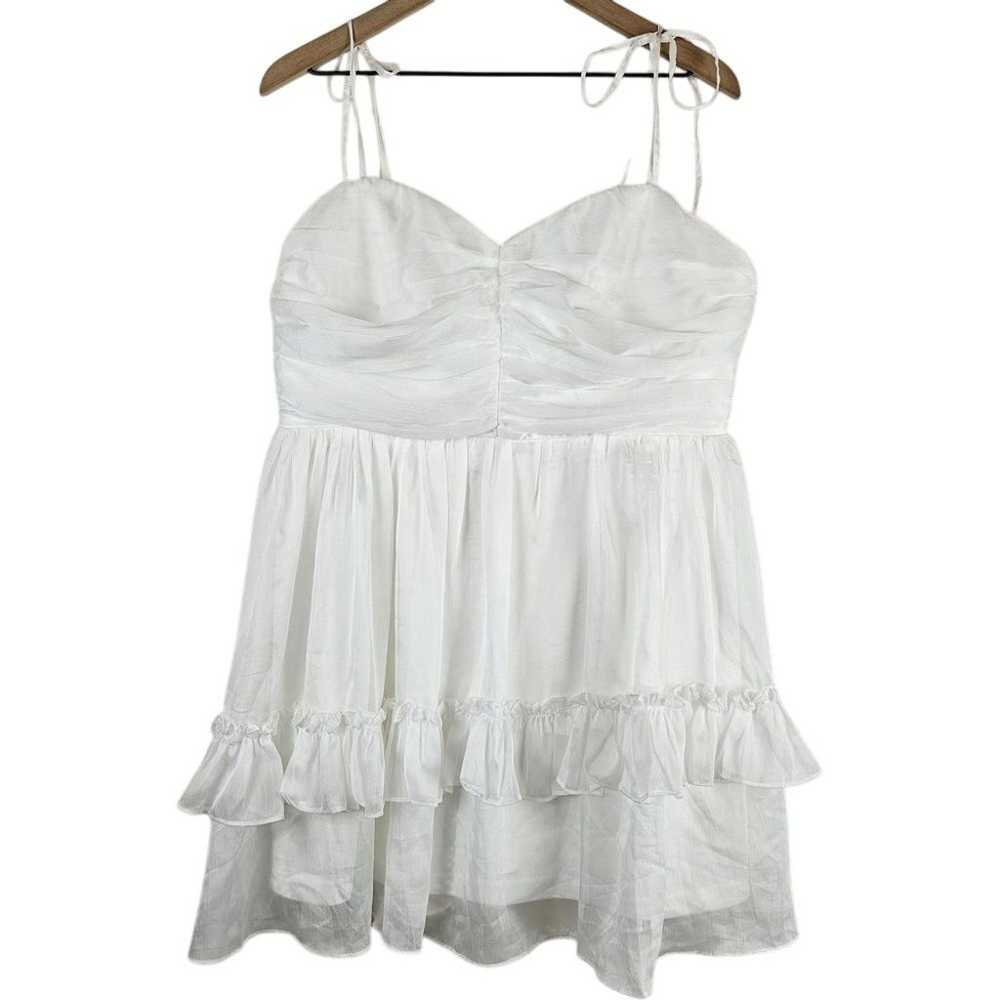 Lulus Angelic Approach White Chiffon Ruffled Tie-… - image 1