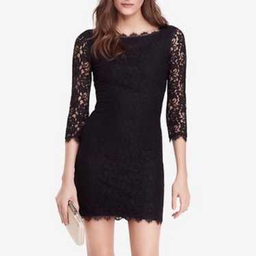 Diane Von Furstenberg Zarita Lace Dress - M - Bla… - image 1