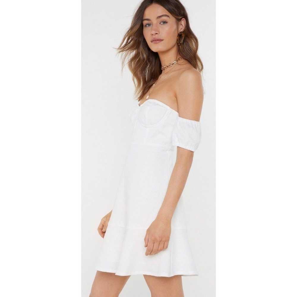 Eight Paris Nasty Gal Linen A Line Off Shoulder C… - image 1