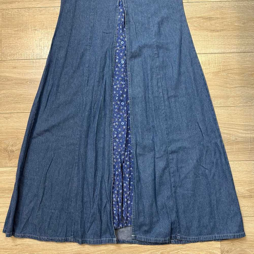 Vintage Erika Casuals Long Dress Womens Med Denim… - image 4