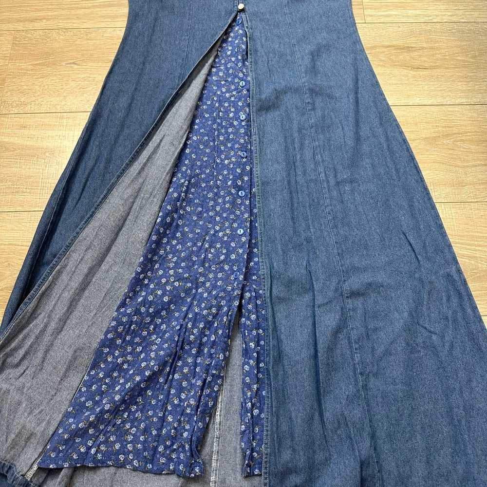 Vintage Erika Casuals Long Dress Womens Med Denim… - image 5