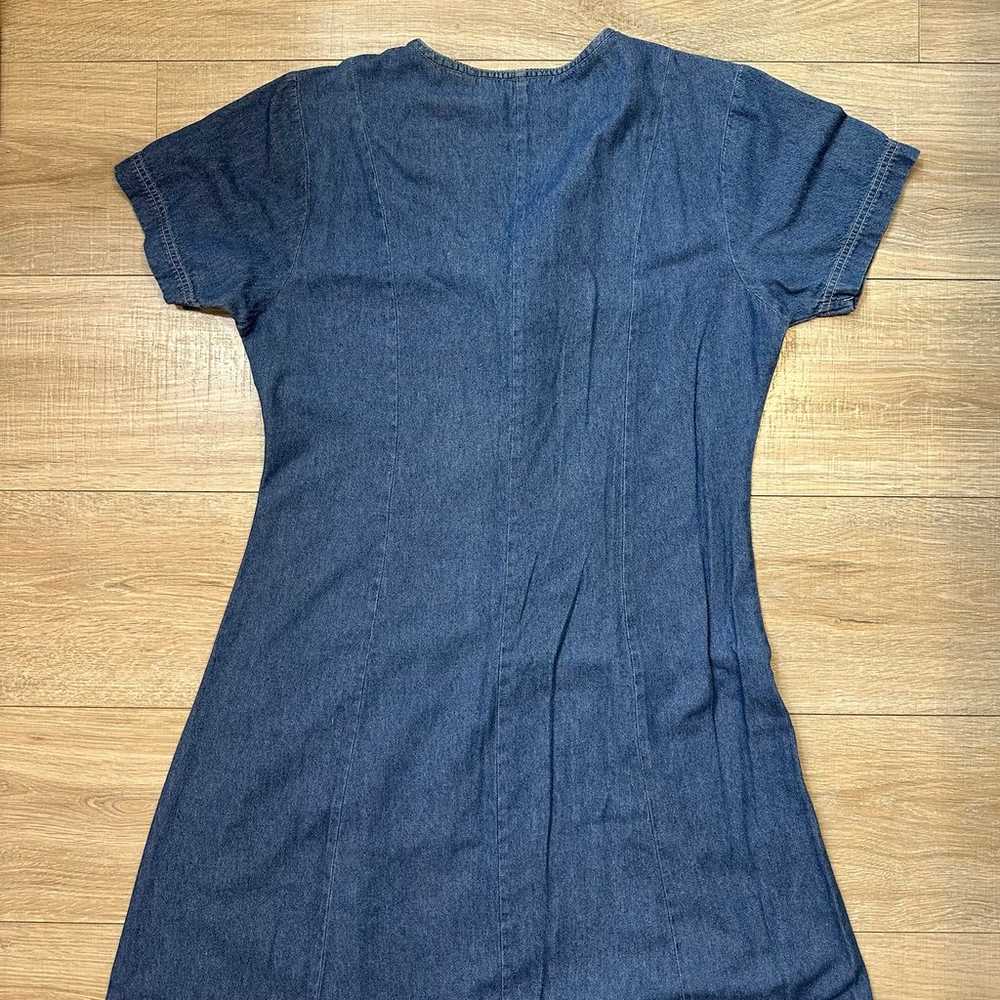 Vintage Erika Casuals Long Dress Womens Med Denim… - image 7