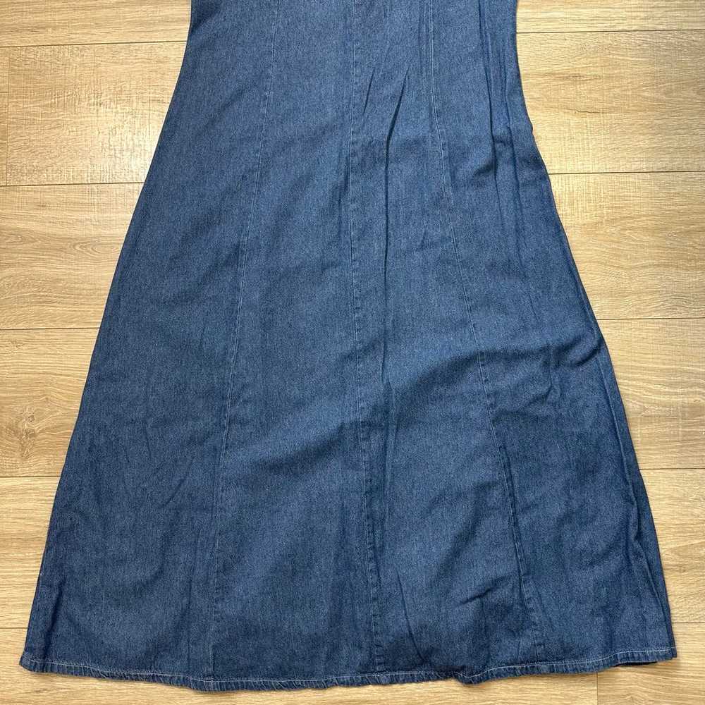 Vintage Erika Casuals Long Dress Womens Med Denim… - image 8