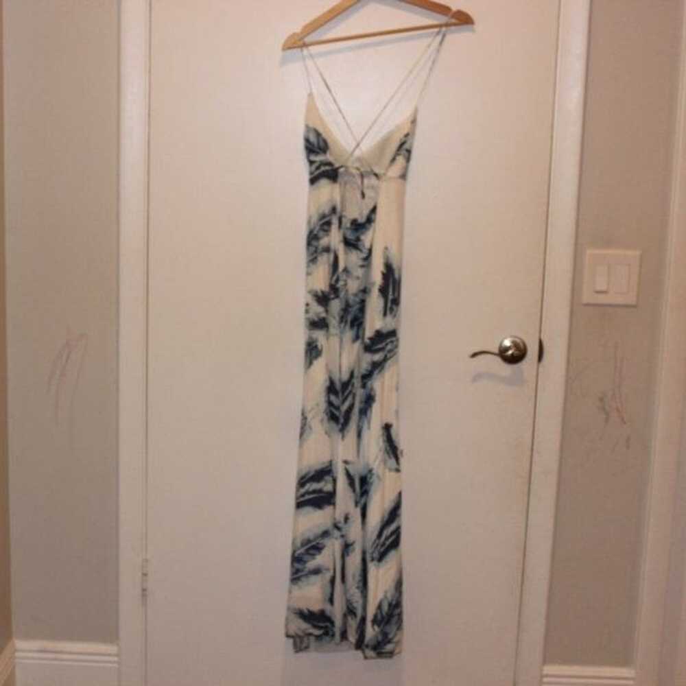 Lulus Float Sweetly Blue and White Feather Print … - image 6