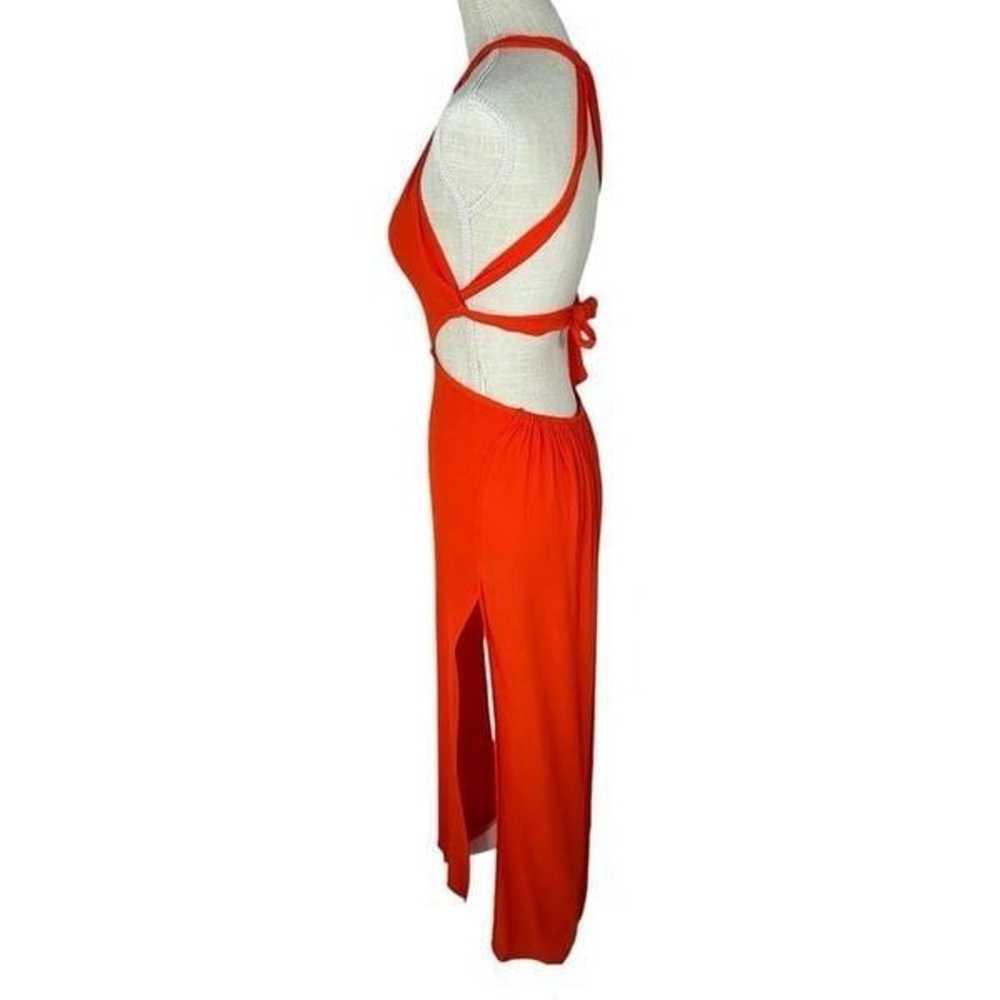 Olivaceous Orange Halter Style Cutout Rayon Sexy … - image 3