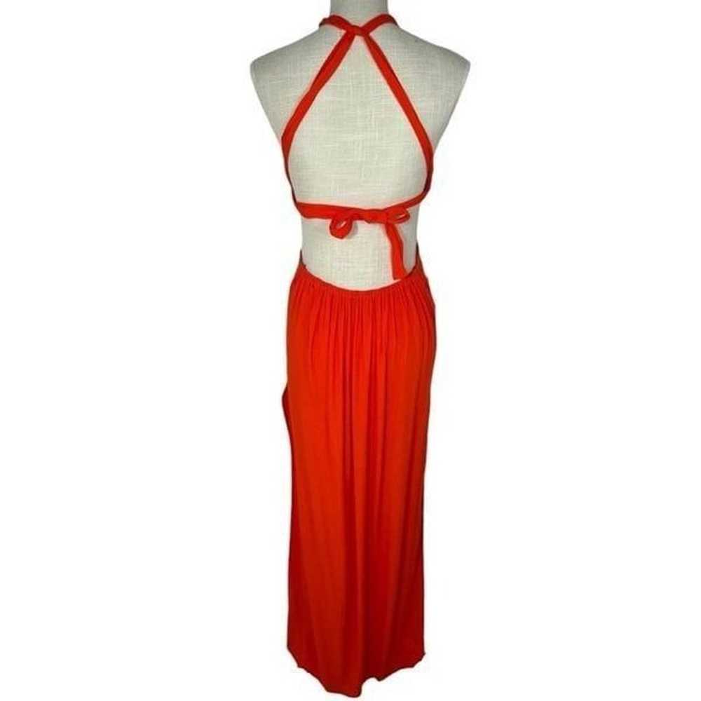 Olivaceous Orange Halter Style Cutout Rayon Sexy … - image 4