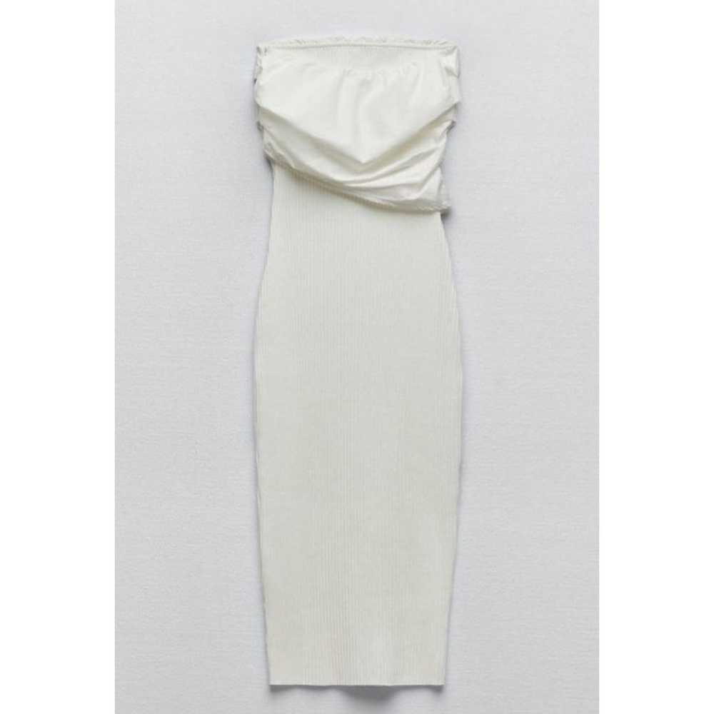 Zara White Bodycon ribbed tube dress with draped … - image 10