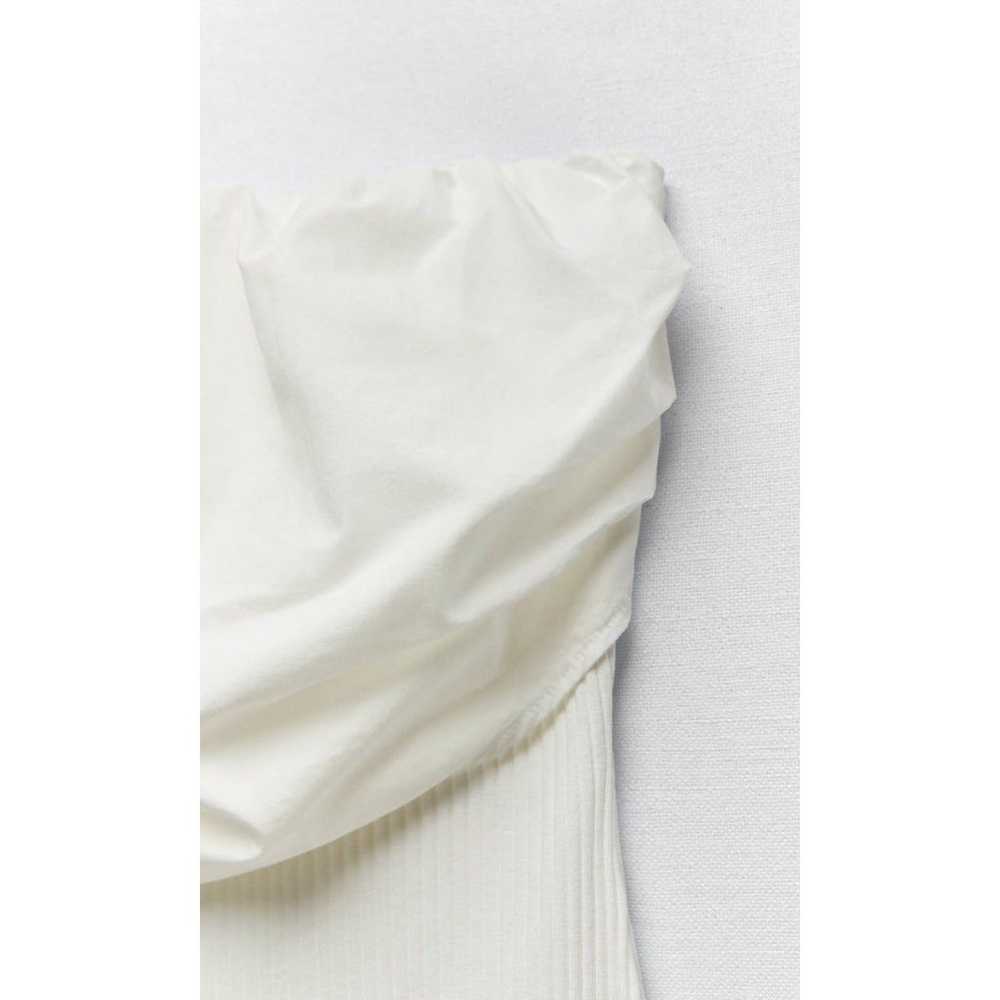 Zara White Bodycon ribbed tube dress with draped … - image 8