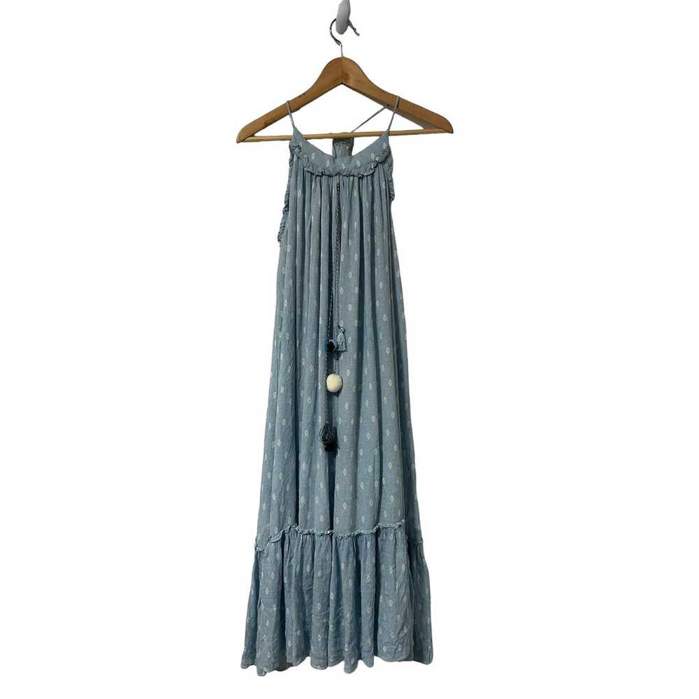 MISA Los Angeles Bohemian Flowy Tassel Blue Maxi … - image 2