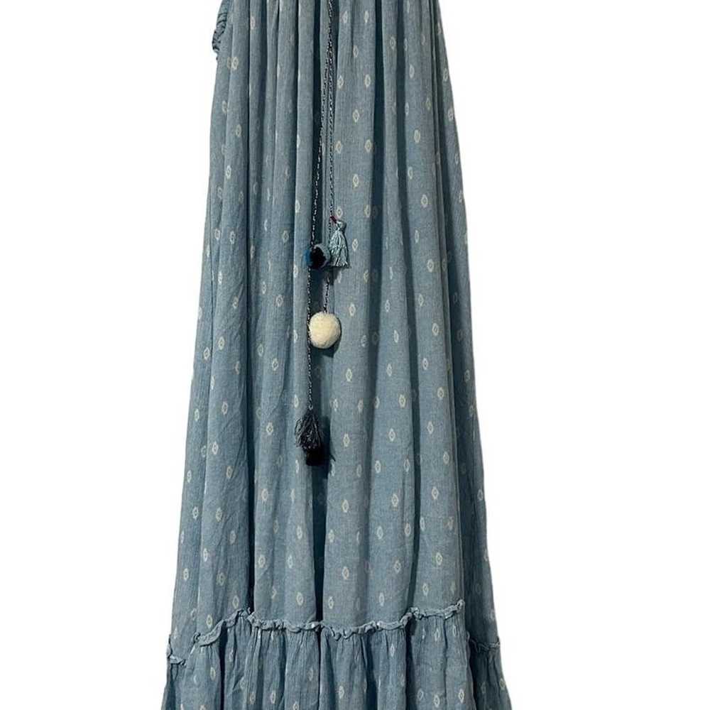 MISA Los Angeles Bohemian Flowy Tassel Blue Maxi … - image 6