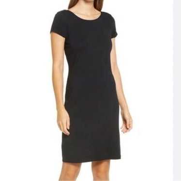 Ralph Lauren Black Ponte Seam Shift Dress Cap Sle… - image 1