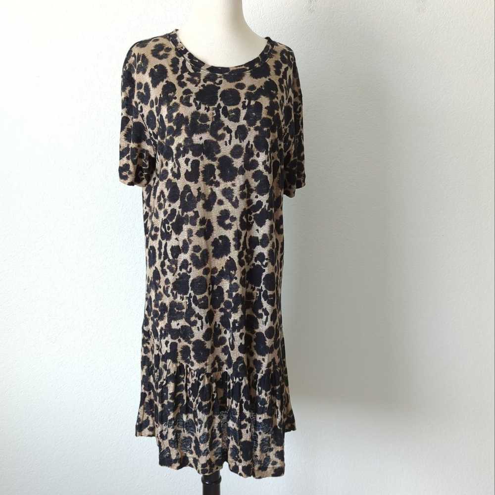 Current/Elliott Leopard Print Linen Shift Dress 3… - image 5