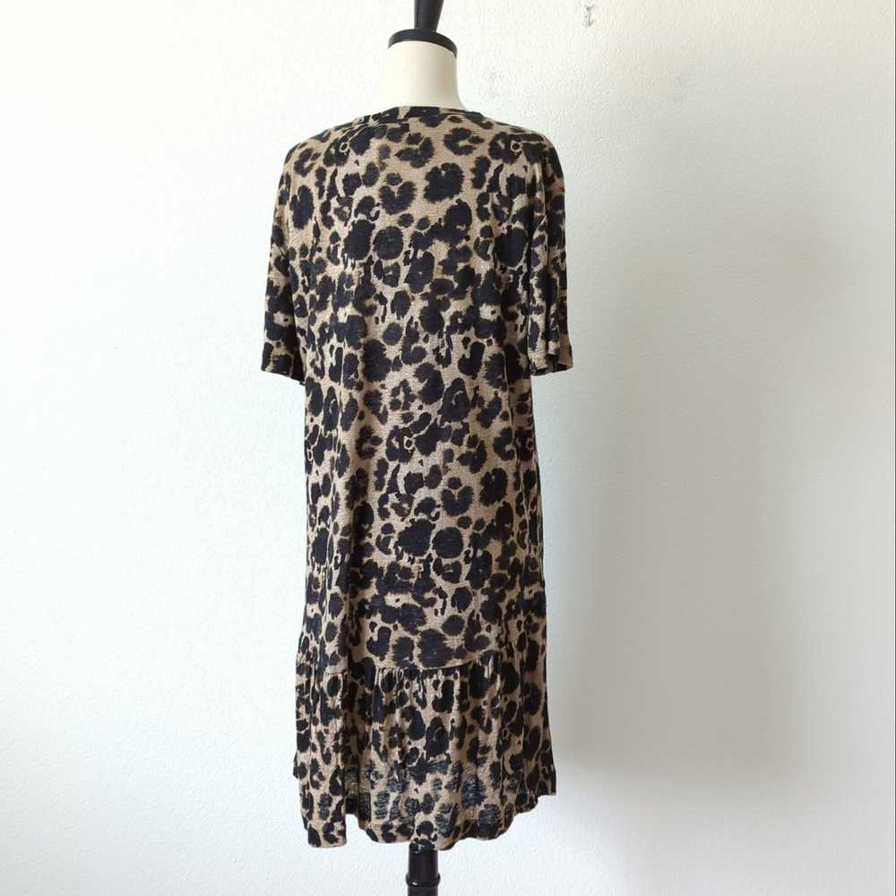 Current/Elliott Leopard Print Linen Shift Dress 3… - image 6