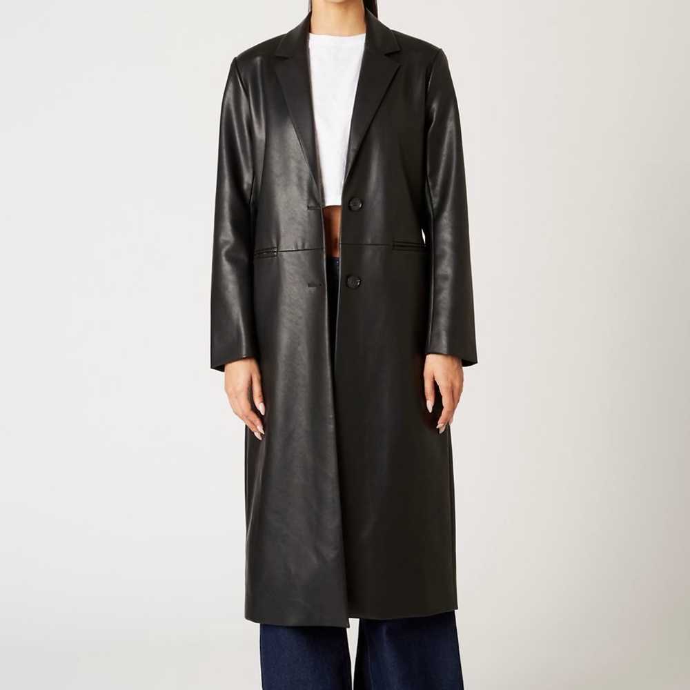 Vegan leather trench coat - image 2