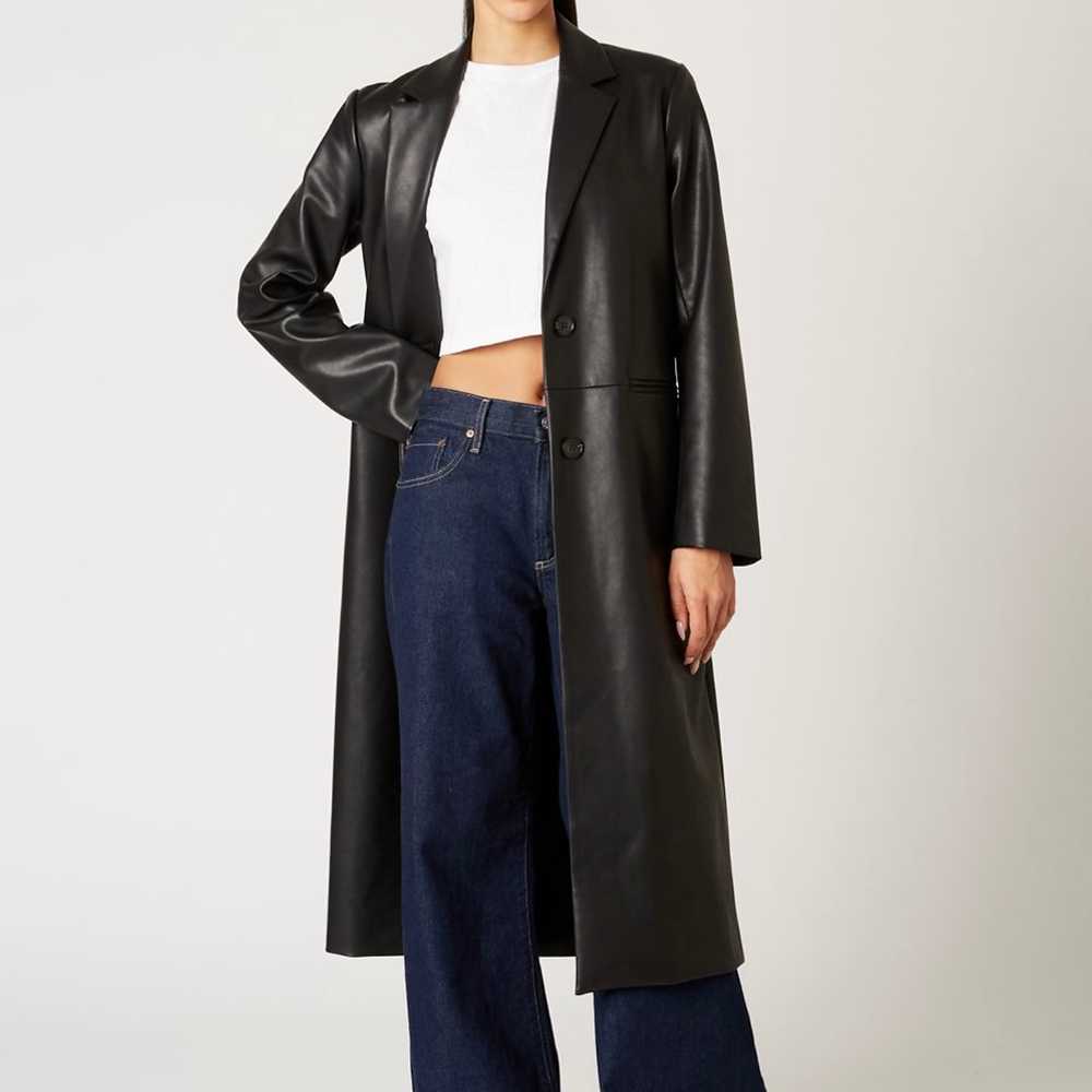 Vegan leather trench coat - image 3