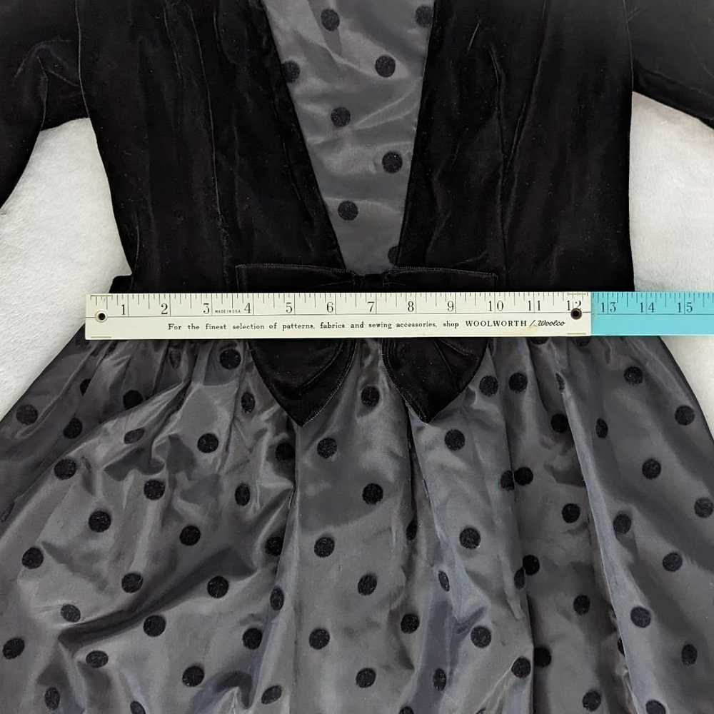 Petite Lanz Vintage Polka Dot Velour Taffeta Bow … - image 2