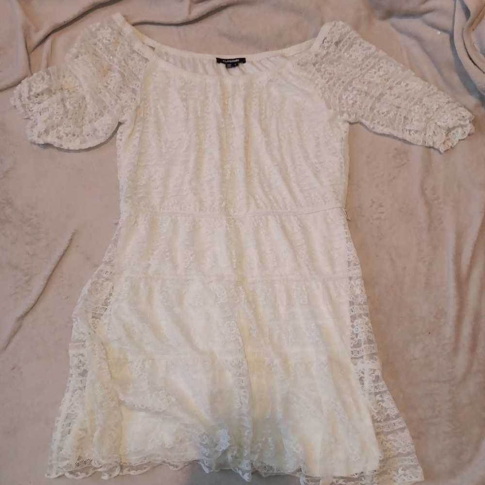 Vintage Y2K White My Michelle Lace Dress Size Lar… - image 1