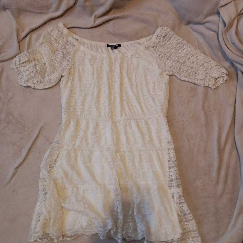 Vintage Y2K White My Michelle Lace Dress Size Lar… - image 3