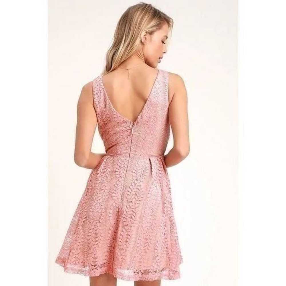 Lulus All of My Heart Blush Pink Lace Skater Dres… - image 2