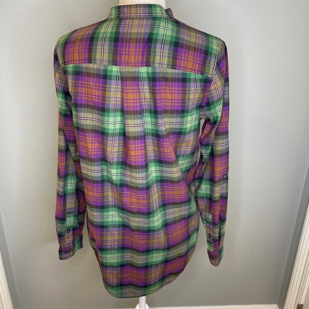 Lands End Lands End Pullover Pleated Bib Plaid Tu… - image 7