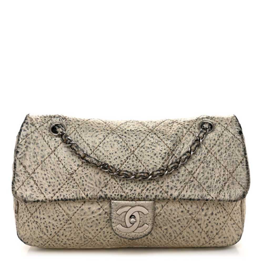 CHANEL Distressed Metallic Lambskin Quilted Le Ma… - image 1