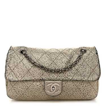 CHANEL Distressed Metallic Lambskin Quilted Le Ma… - image 1