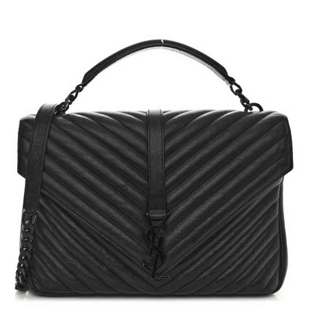 SAINT LAURENT Sheepskin Matelasse Chevron Monogra… - image 1