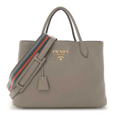 PRADA Vitello Daino Tote Argilla