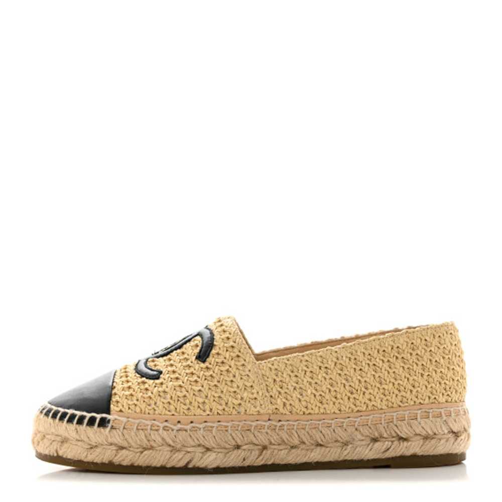 CHANEL Braided Fabric Lambskin CC Espadrilles 38 … - image 1