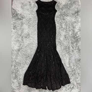 Tawny Black Sequin Vintage Formal Mermaid Tail Dr… - image 1