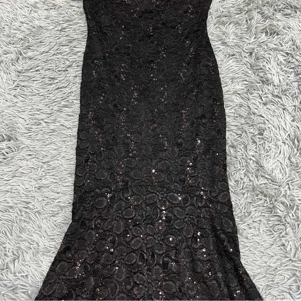 Tawny Black Sequin Vintage Formal Mermaid Tail Dr… - image 3