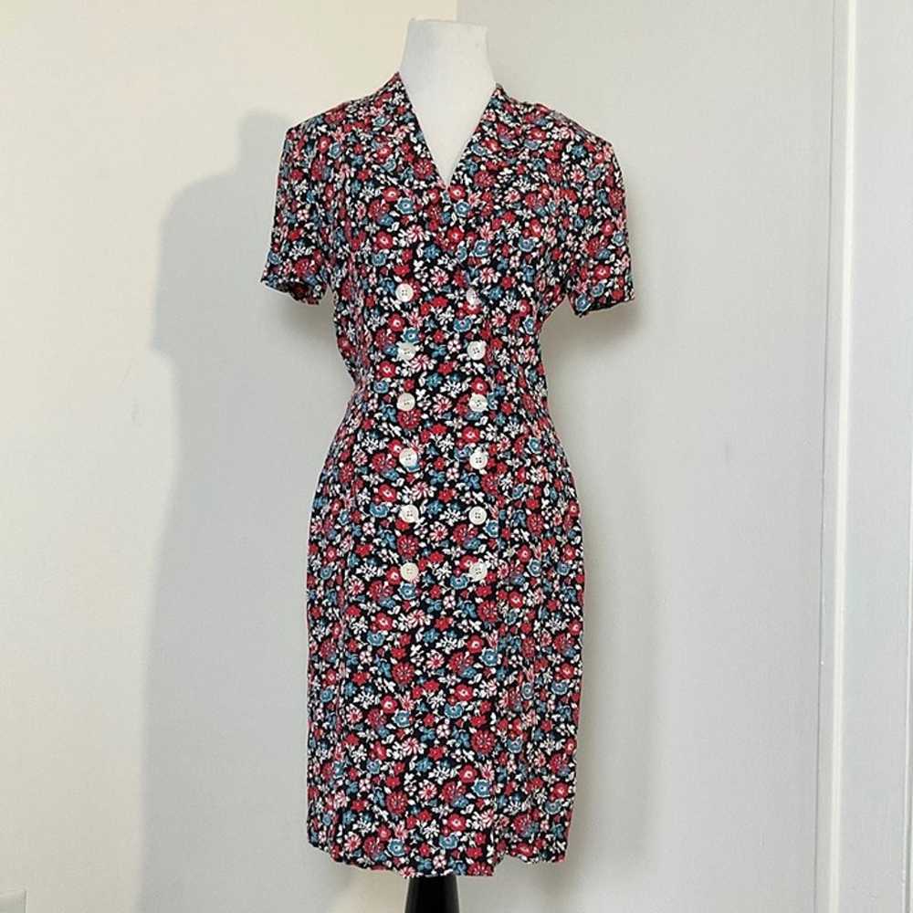 VINTAGE Mondi Dress | Black, Red, Blue Floral | S… - image 2