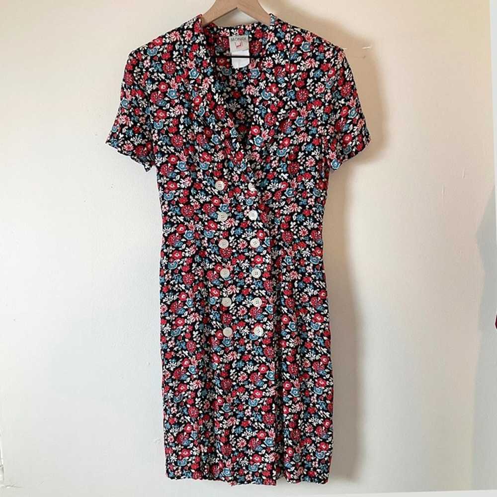 VINTAGE Mondi Dress | Black, Red, Blue Floral | S… - image 5