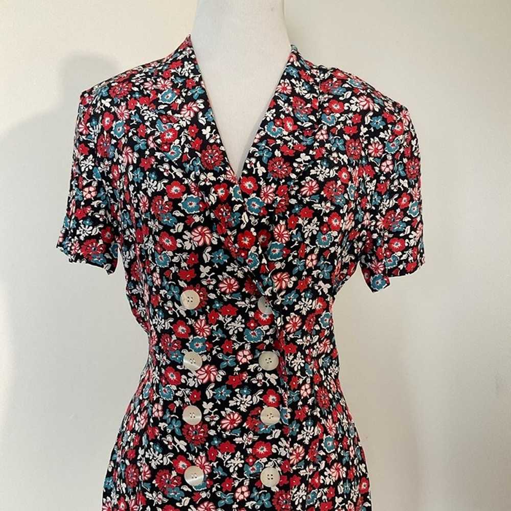 VINTAGE Mondi Dress | Black, Red, Blue Floral | S… - image 6