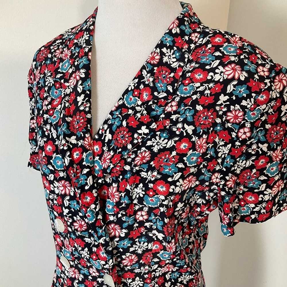 VINTAGE Mondi Dress | Black, Red, Blue Floral | S… - image 7